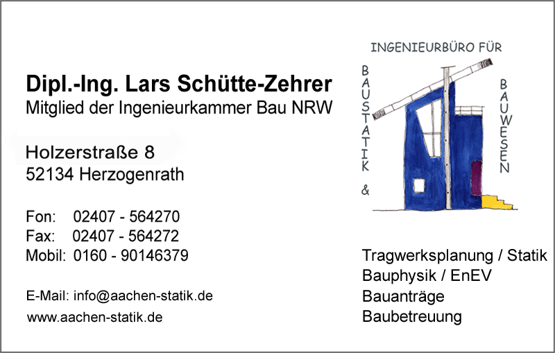 Visitenkarte des Ingenieurbros Lars Schtte-Zehrer